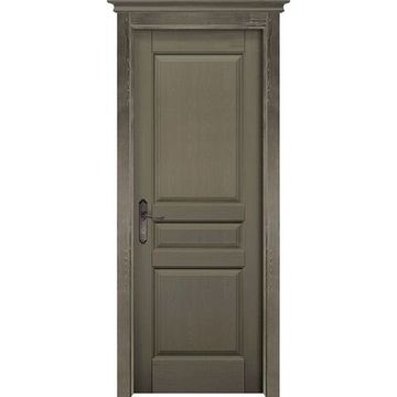 Межкомнатная дверь массив сосны ОКА Пандора Браш эмаль олива глухая