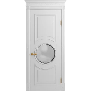 Межкомнатная дверь массив бука Viporte Лацио Амбиенте белая эмаль остекление 4