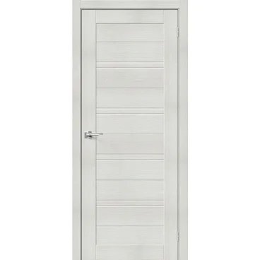 Межкомнатная дверь экошпон Порта-28 bianco veralinga остеклённая