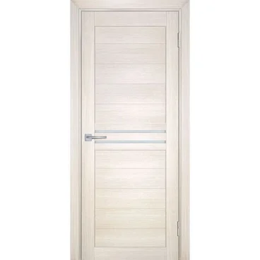 Межкомнатная дверь экошпон Мариам Техно-739 сандал бежевый стекло сатинат белый