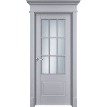 Межкомнатная дверь эмаль Оксфорд 2 RAL 7047 остеклённая