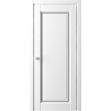 Межкомнатная дверь с парящей филёнкой Эрмитаж 8 винил белый со стеклом