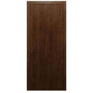 Межкомнатная дверь массив дуба Alvero Флэт-IV табачный глухая