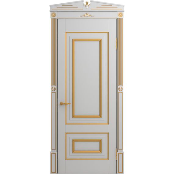 Межкомнатная дверь массив бука Viporte Неаполь аворио патина золото глухая