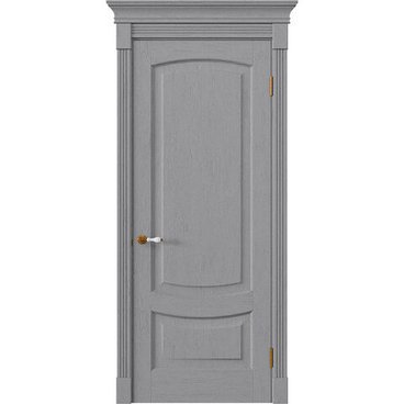 Межкомнатная дверь массив дуба Alvero Алина серый жемчуг глухая