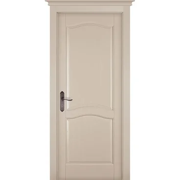 Межкомнатная дверь массив сосны ОКА Лео Браш эмаль крем глухая