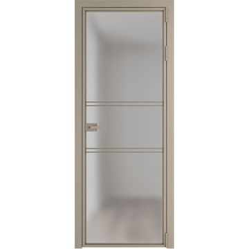 Алюминиевая межкомнатная дверь 2AХ никель матовый остеклённая