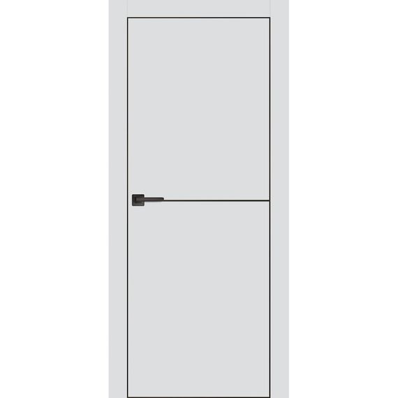 Межкомнатная дверь экошпон Profilo Porte PX-19 агат с чёрной алюминиевой кромкой с 4-х сторон