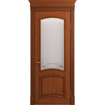 Межкомнатная дверь массив ясеня Viporte Бристоль табачный остеклённая