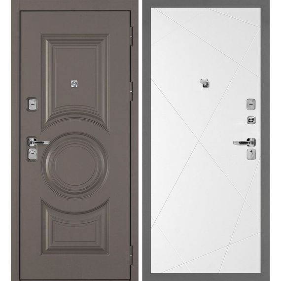 Входная дверь Плаза-177 панель фрезерованная PR-103 белая