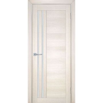 Межкомнатная дверь экошпон Мариам Техно-738 сандал бежевый стекло сатинат белый