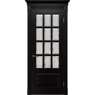 Межкомнатная дверь массив дуба Alvero Анна венге остеклённая