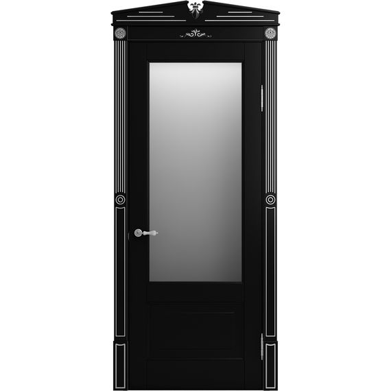 Межкомнатная дверь массив бука Viporte Бьелла нуар остеклённая