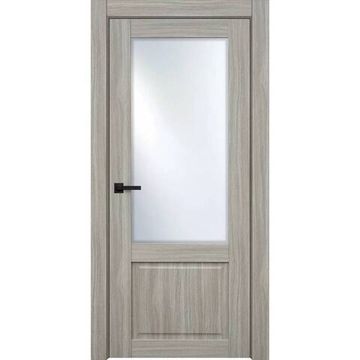 Межкомнатная дверь экошпон Классик 2 неаполь дымчатый остеклённая