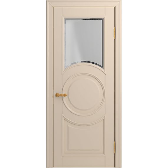 Межкомнатная дверь массив бука Viporte Лацио Амбиенте ваниль остекление 1