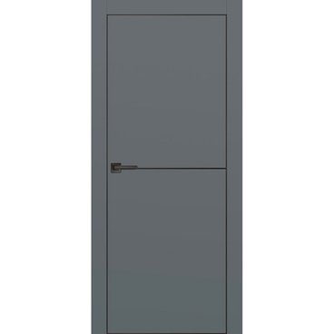 Межкомнатная дверь экошпон PX-19 графит с чёрной AL кромкой
