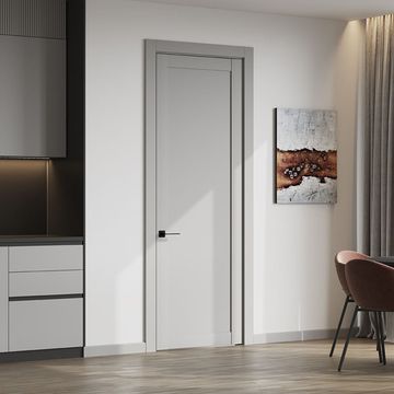 Межкомнатная дверь керамик FL 4 шеллак серый глухая