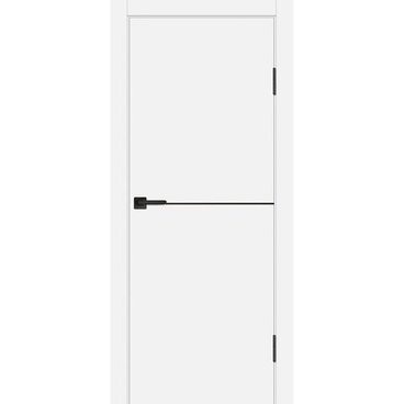 Межкомнатная дверь ПЭТ P-19 белая глухая кромка ABS в цвет полотна молдинг