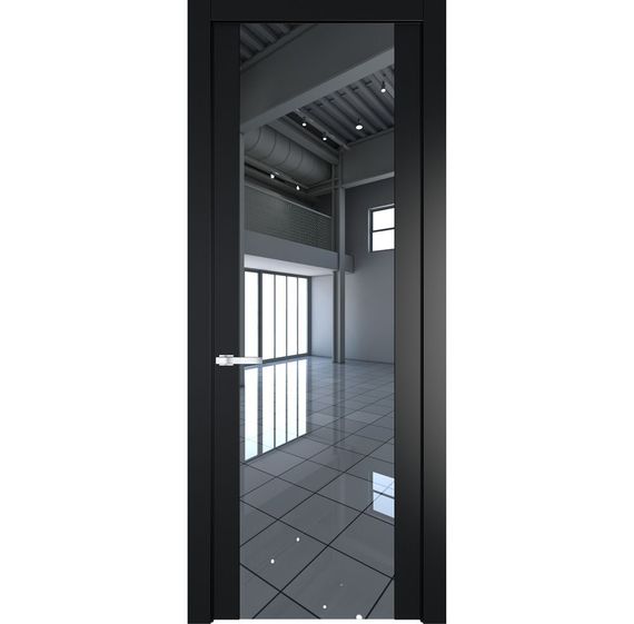 Межкомнатная дверь 1.7P блэк остеклённая