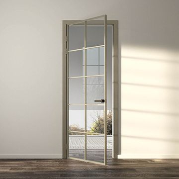 Межкомнатная алюминиевая дверь Loft 17 стекло прозрачное бесцветное