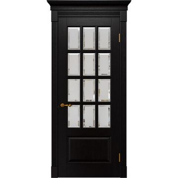 Межкомнатная дверь массив дуба Alvero Анна венге остеклённая