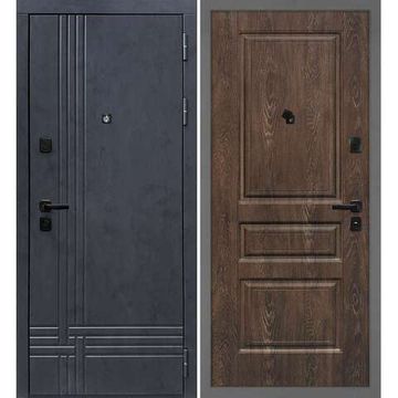 Входная дверь Осло бетон антрацит панель фрезерованная