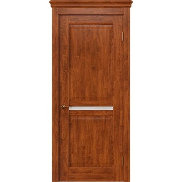 Межкомнатная дверь массив дуба селект Alvero Афина янтарь глухая с узкой стеклянной вставкой