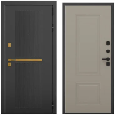 Входная дверь Артдеко чёрный силк панель кобальт