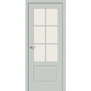 Межкомнатная дверь эмалит Прима-13.0.1 grey matt остеклённая