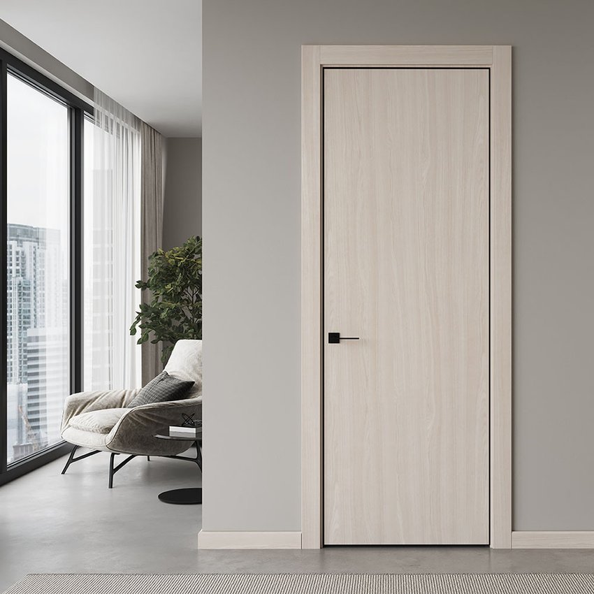 Фото межкомнатной двери керамик MN 1 дуб альпийский глухая в интерьере