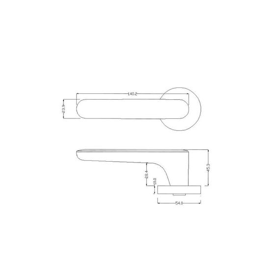 Размеры дверной ручки ELLIPSE ZR