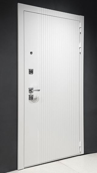 Входная дверь Президент Лайн ПВХ белый матовый панель фоборг