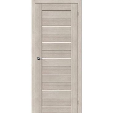 Межкомнатная дверь экошпон Bravo Порта-22 cappuccino veralinga остеклённая