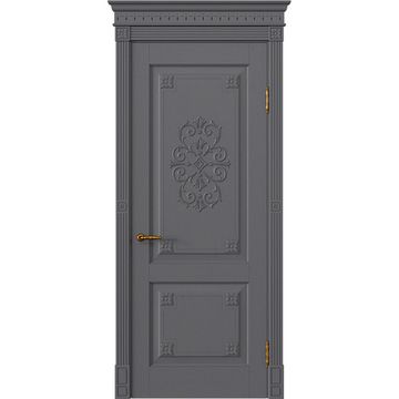 Межкомнатная дверь массив дуба Viporte Флоренция Декор графит глухая