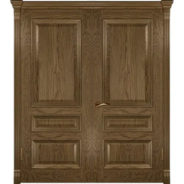 Межкомнатная дверь шпон Luxor Фараон 2 светлый морёный дуб распашная двустворчатая без стекла