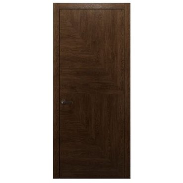 Межкомнатная дверь массив дуба Alvero Флэт-VI орех глухая