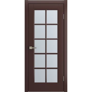 Межкомнатная дверь Аморе коричневая эмаль RAL 8016 со стеклом