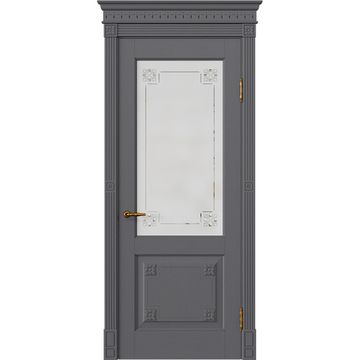 Межкомнатная дверь массив дуба Viporte Флоренция графит остеклённая