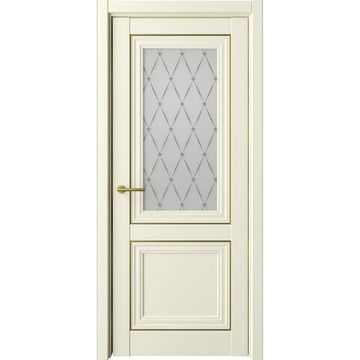 Межкомнатная дверь Прадо винил ваниль со стеклом