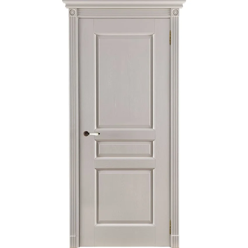 Фото двери из массива дуба Виктория эмаль слоновая кость глухая