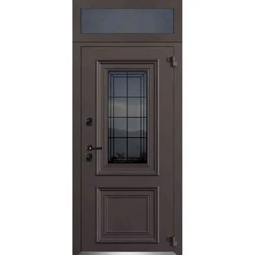 Входная двустворчатая дверь Исландия Термо AG 6004 RAL 8019 шоколад RAL 9016 белый тип 4