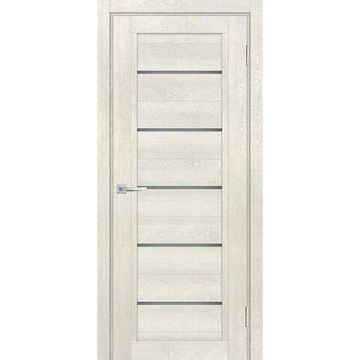 Межкомнатная дверь экошпон Мариам Техно-809 бьянко стекло Lacobel белый