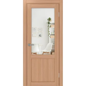 Межкомнатная дверь Турин 502.21 ясень тёмный с зеркалом