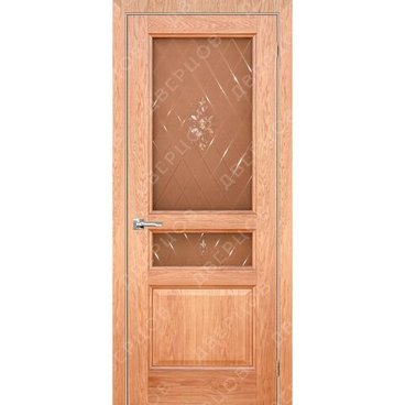 Межкомнатная дверь шпон Готика дуб натуральный остеклённая