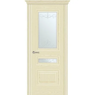 Межкомнатная дверь шпонированная Ситидорс Элеганс 2 ясень крем остеклённая