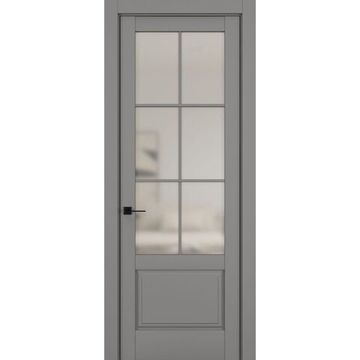 Межкомнатная дверь керамик NC 12 серый остеклённая