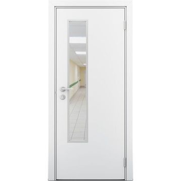Влагостойкая дверь белая остеклённая модель 1