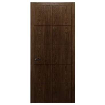 Межкомнатная дверь массив дуба Alvero Флэт-V орех глухая