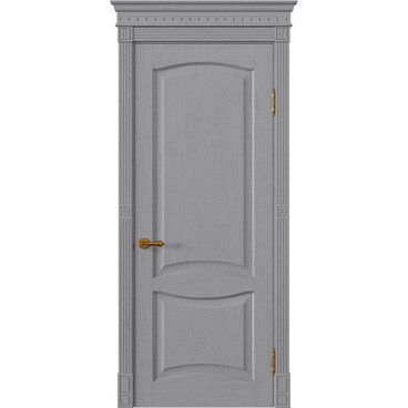 Межкомнатная дверь массив дуба Viporte Классика 2 серый жемчуг глухая
