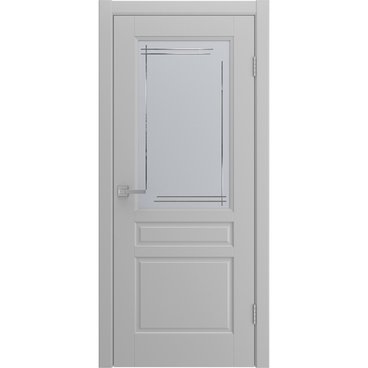 Межкомнатная дверь Бриз светло-серая эмаль со стеклом